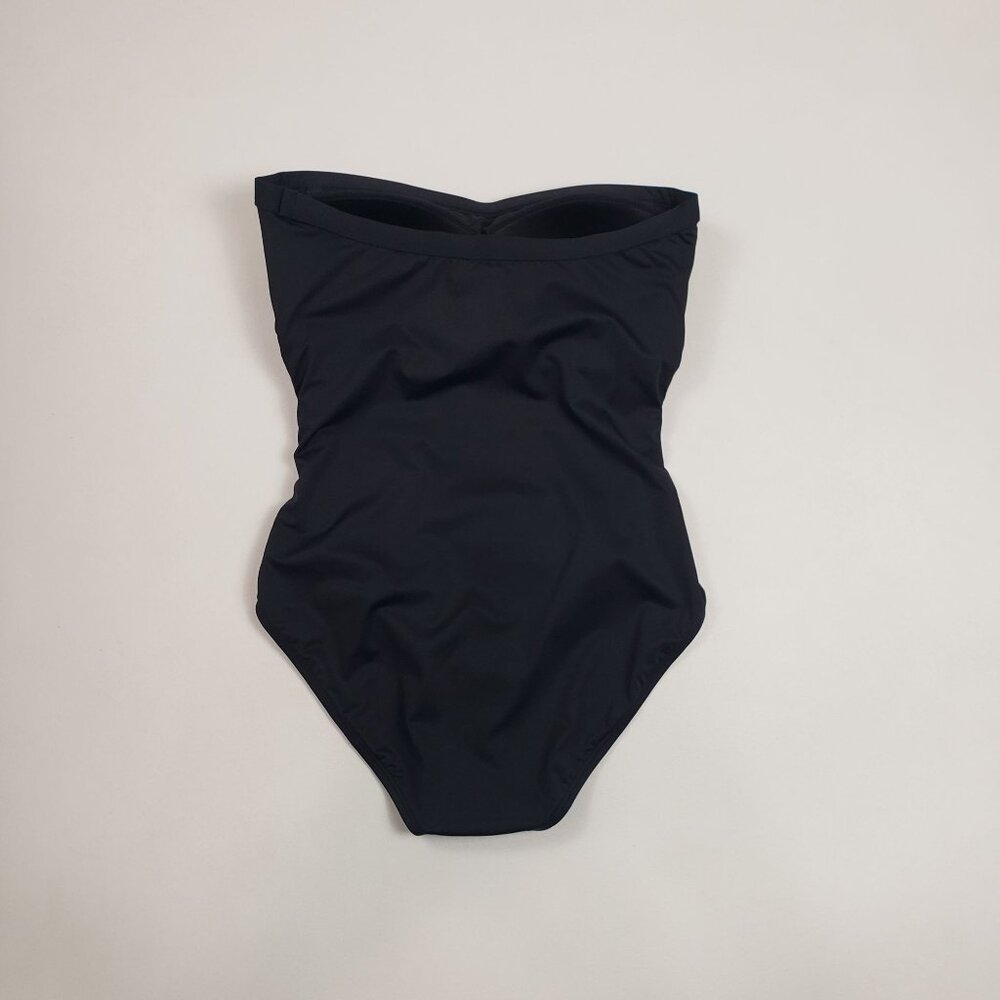 Tommy Bahama Pearl Shirred Bandeau One Piece Convertible Halter Black Women's 8 - Picture 15 of 16